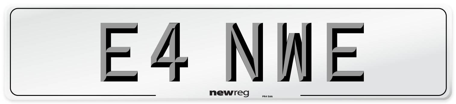 E4 NWE Number Plate from New Reg